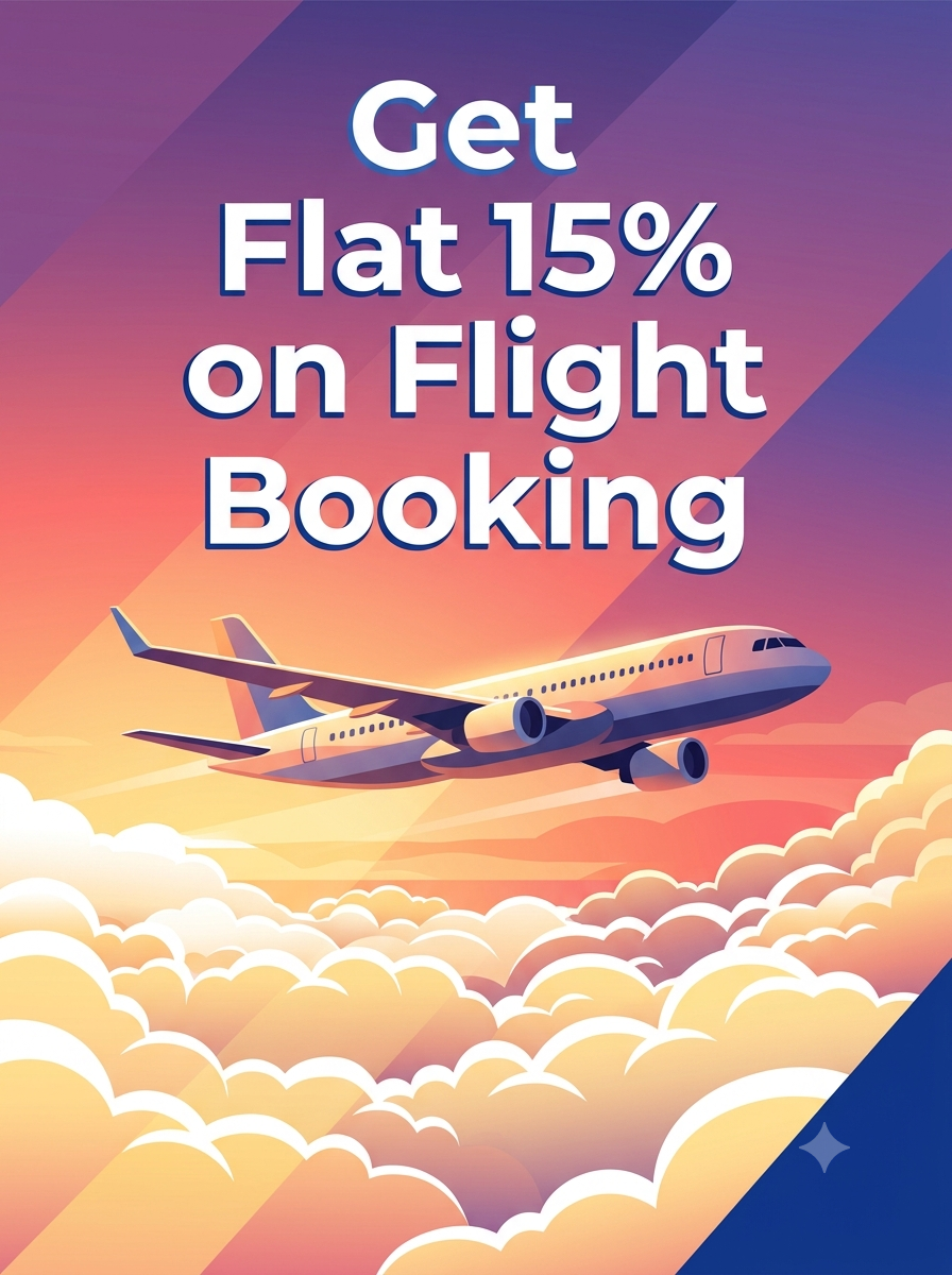 Get Flat 15% on Flight Booking